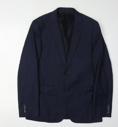 Additional front view of Jaeger Men's Blue Blazer, size 38R, Two-Button Formal Jacket