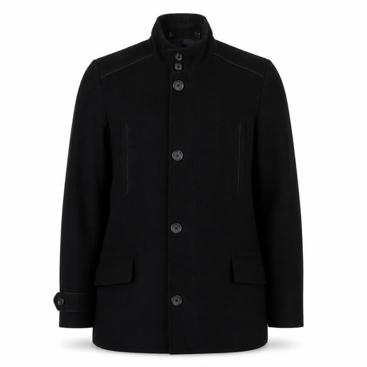 Charlton Gray Men's Black Wool Blend Coat Size S