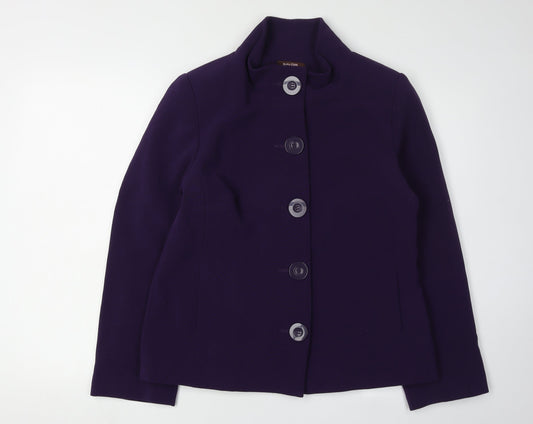 Savoir Women's Purple Mid-Length Button Jacket - Size 12