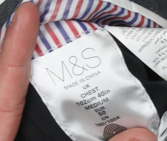 Marks and Spencer Men's Grey Regular Blazer Jacket 40R