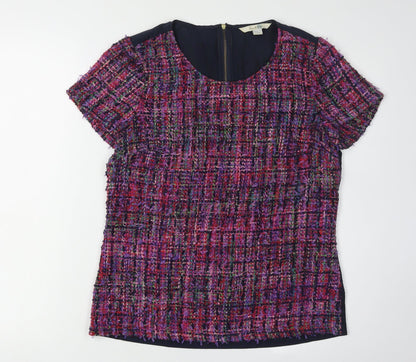 Boden Women's Multicoloured Short Sleeve Plaid Top