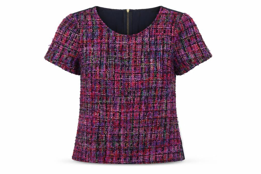 Boden Women's Multicoloured Short Sleeve Plaid Top