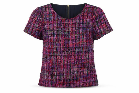 Boden Women's Multicoloured Short Sleeve Plaid Top