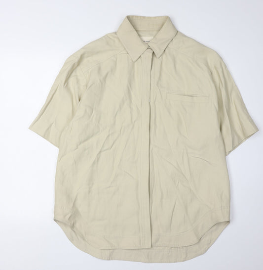 LOULOU STUDIO Men’s Beige Button-Up Shirt Large