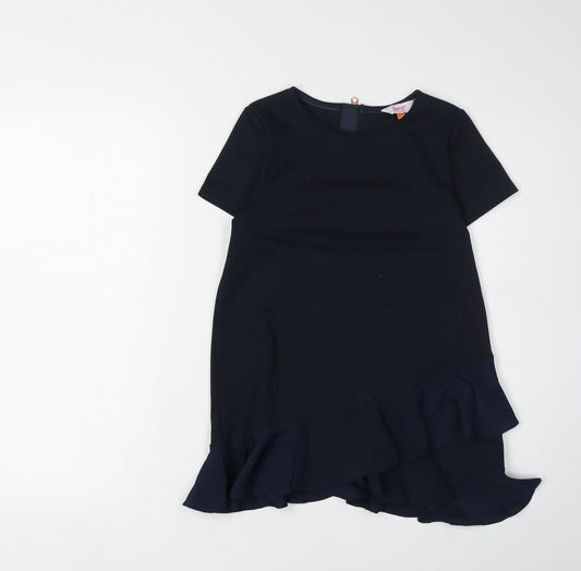 Ted Baker Girls Black Ruffle Dress, Size 9-10 Years