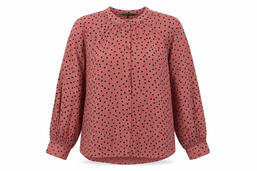 Capsule Pink Polka Dot Blouse for Women, Size 14