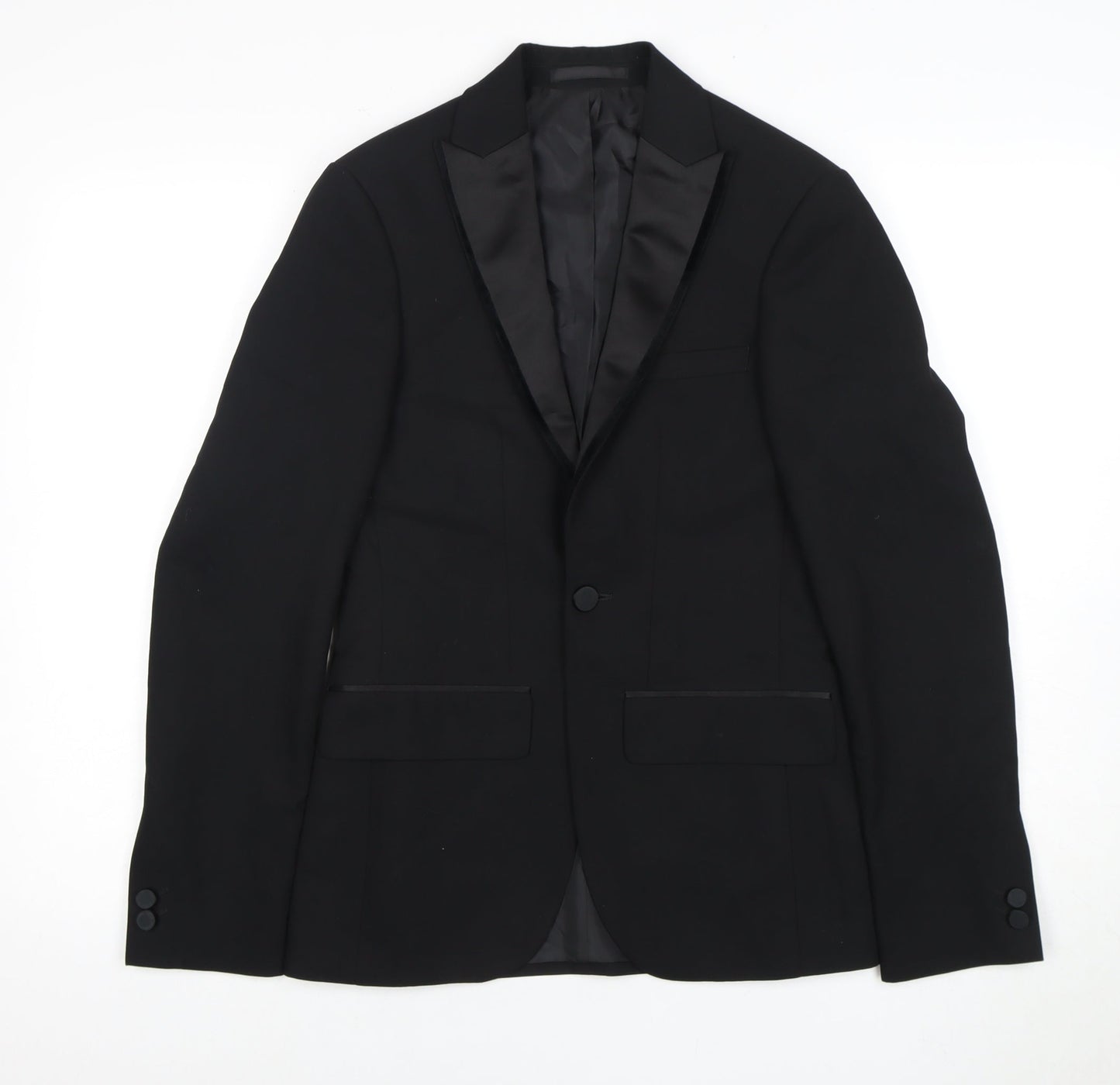 Moss London Men's Black Tuxedo Blazer Size 32 Regular Fit