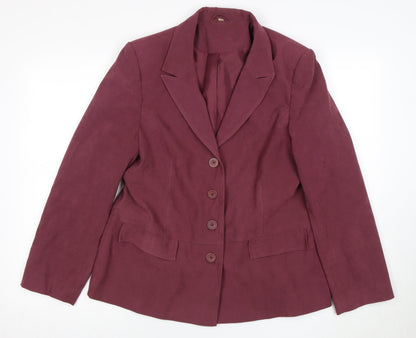 Additional front view of Style by EWM Women’s Purple Blazer, size UK 16