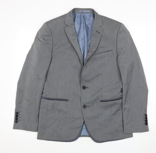 ONESIX5IVE Men's Grey Slim Fit Blazer 38S Jacket