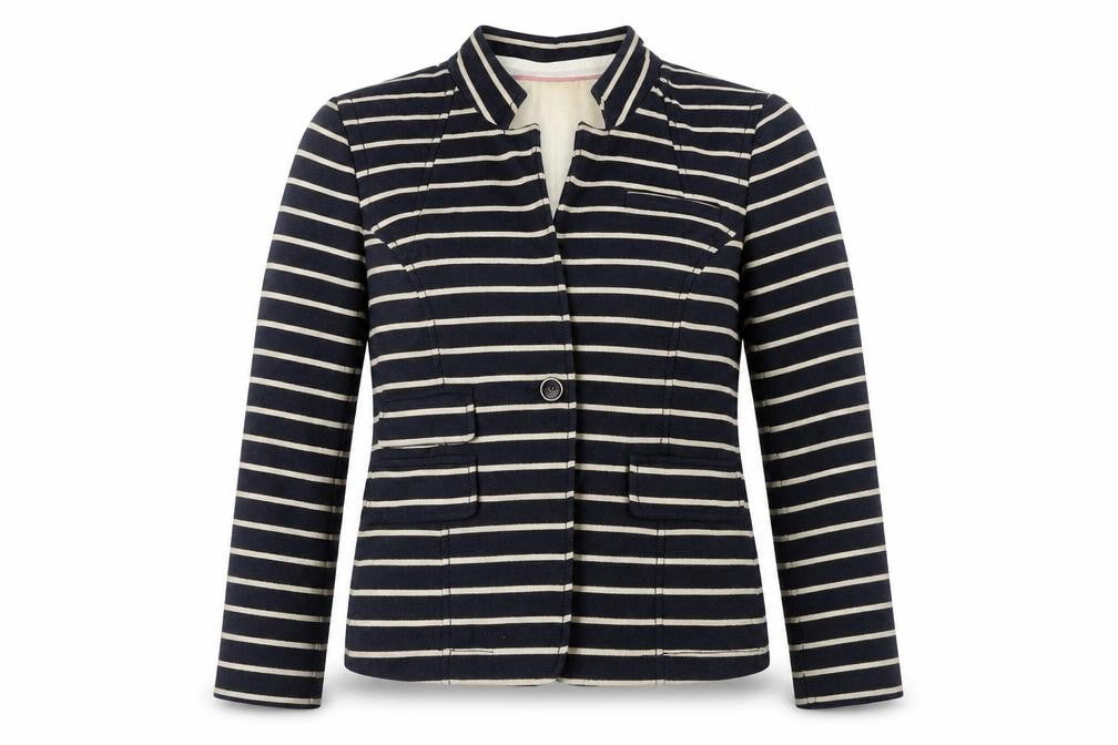 Banana Republic Women's Striped Blazer - Black, Size 8