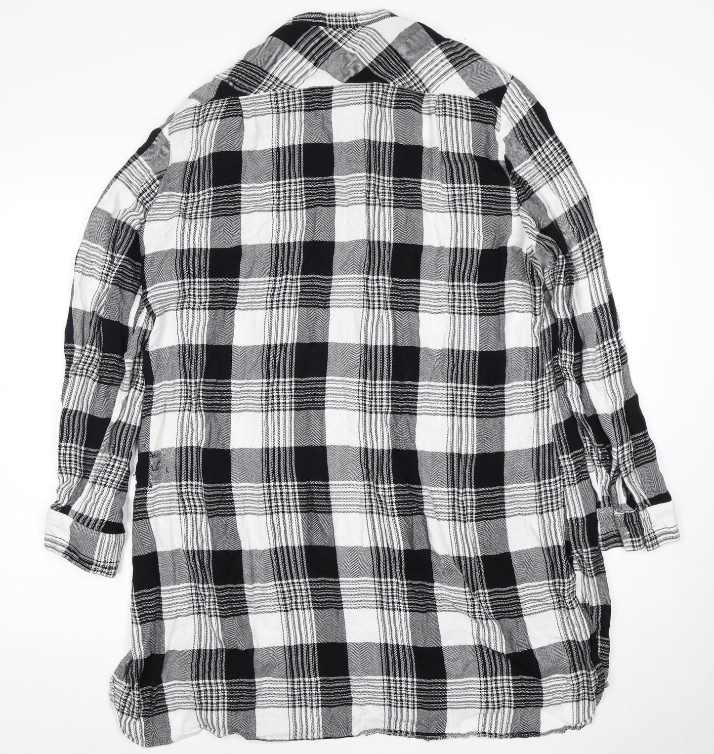 Next Women Black Plaid Shirt Dress Size 20