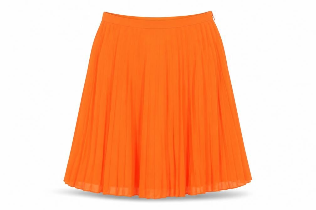 ASOS Women's Orange Pleated Skirt Size 10