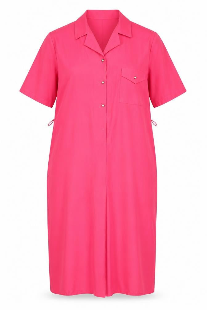 St Michael Women's Pink Long Collared Dress