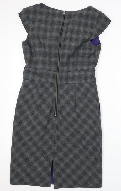 Back view of Poem by Oliver Bonas Grey Sheath Dress, size 10