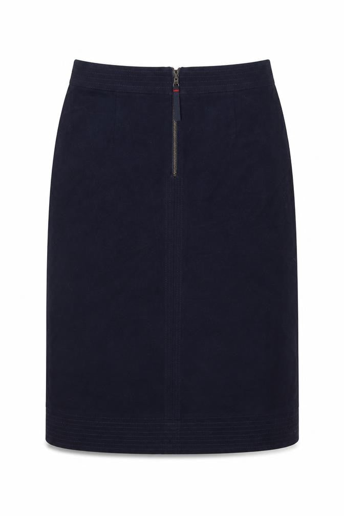Boden Women's Blue Midi Pencil Skirt, Size 6, Zip Accent
