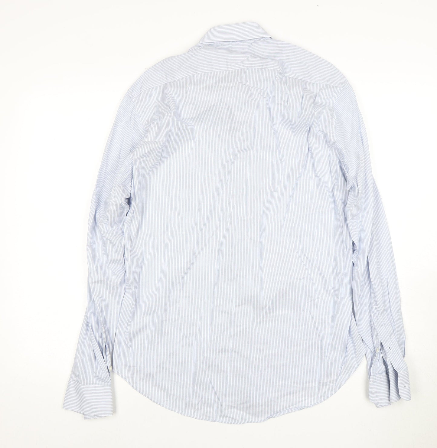French Connection Men's Slim Blue Striped Dress Shirt