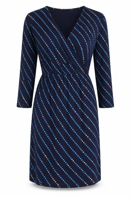 Boden Women's Blue Polka Dot Wrap Dress, Size 8