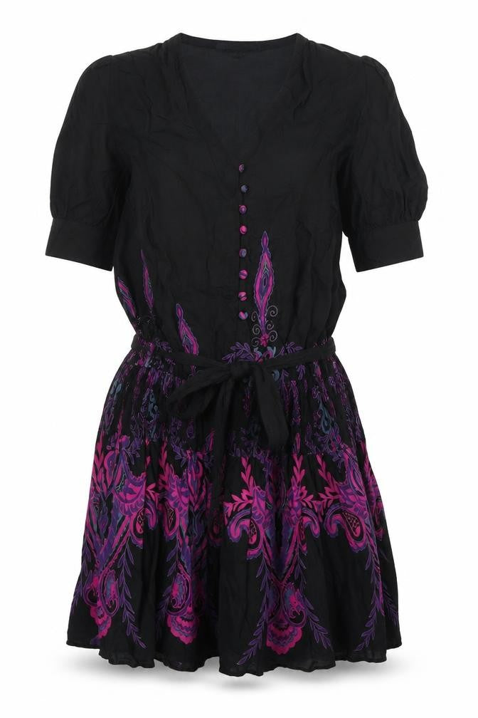 ASOS Women's Black Paisley V-Neck Dress Size 8