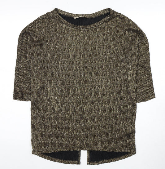 Oasis Women's Black 3/4 Sleeve Top XS, Polyester