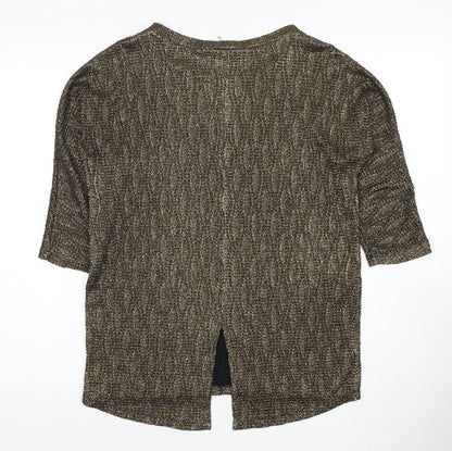 Oasis Women's Black 3/4 Sleeve Top XS, Polyester