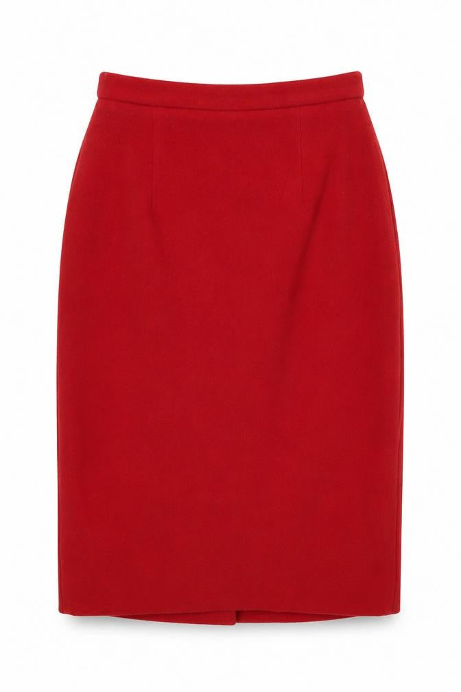 Jigsaw Women's Red Knee Length Pencil Skirt