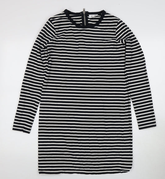 Seed Heritage Women's Black Striped Dress S Cotton