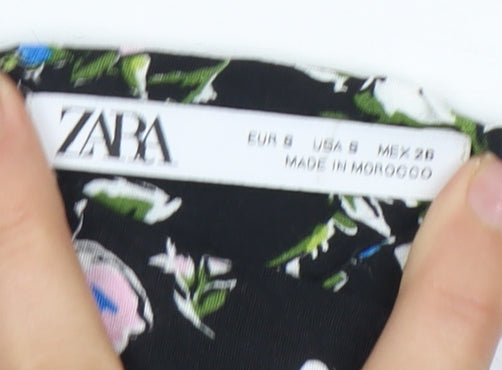 Zara Women's Black Floral Camisole Blouse, Size 10
