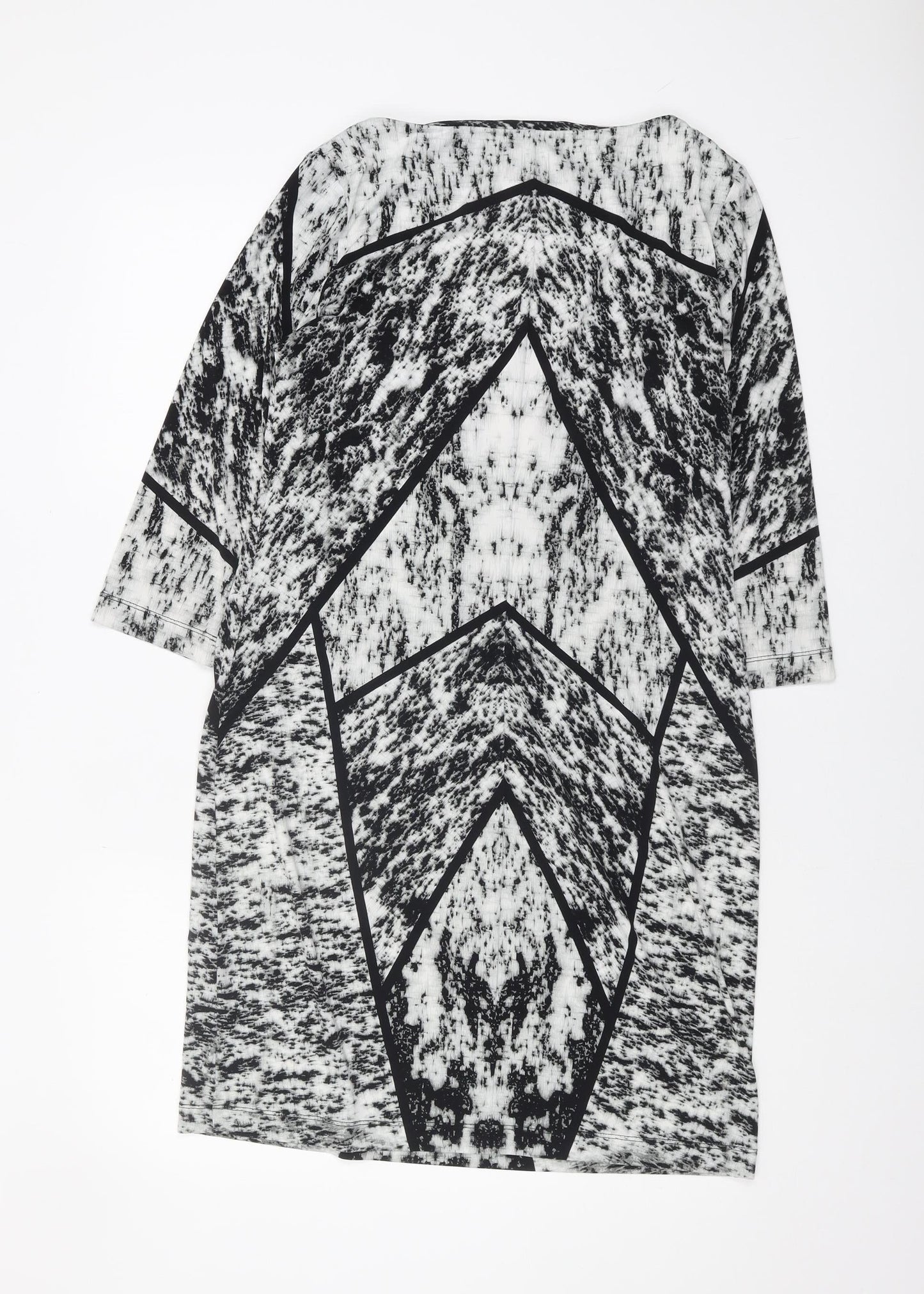 Wallis Women's Geometric 3/4 Sleeve Dress S