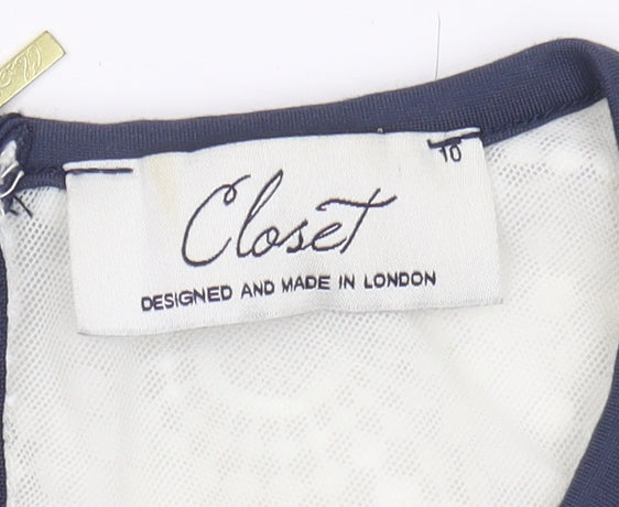 Closet Women's Blue Sheath Dress Size 10