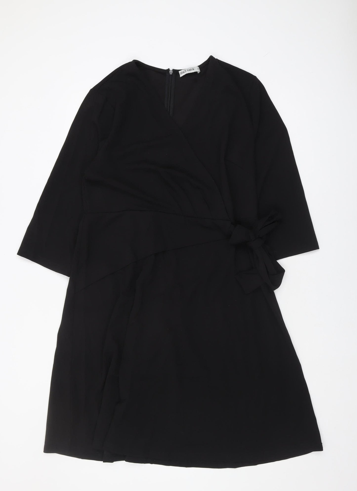 Grace Karin Women's Black XL Wrap Dress V-Neck Elegant