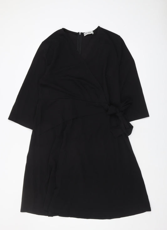 Grace Karin Women's Black XL Wrap Dress V-Neck Elegant