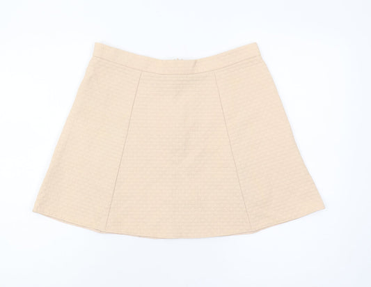 River Island Women's Beige A-Line Skirt, Size 14