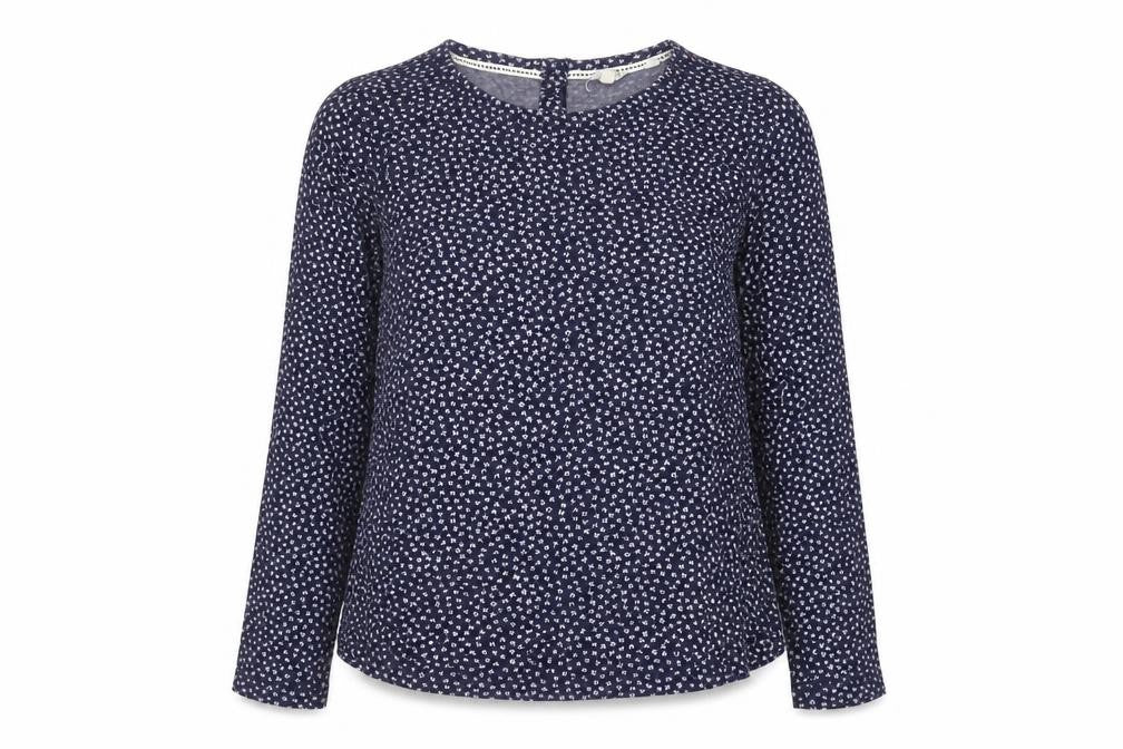 Fat Face Women's Blue Floral Long Sleeve Top Size 8