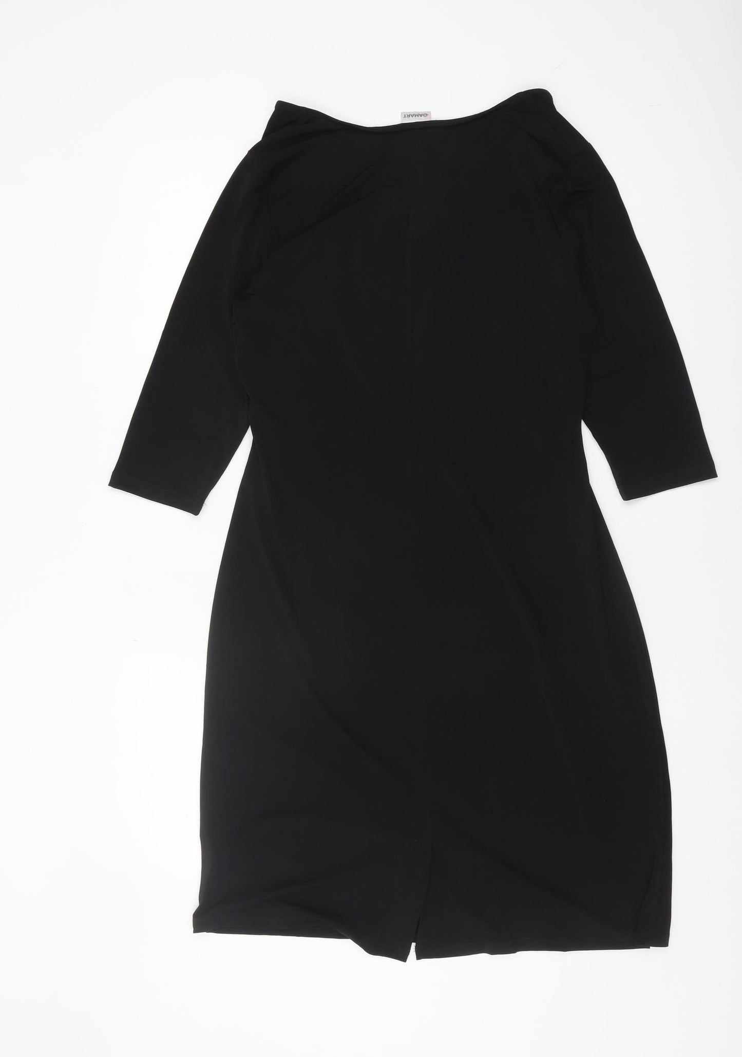 Damart Women's Black Shift Dress Size 16 with Ruched Detail