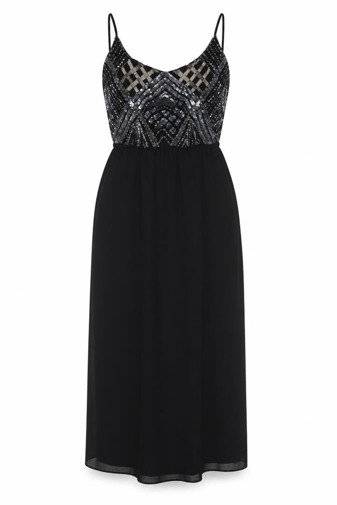 Coast Women's Black Sequin Slip Dress Size 10