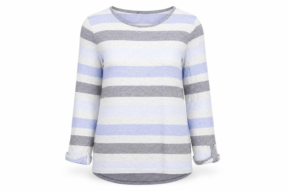 ISLE Essentials Women's Striped Long Sleeve Top, S, Multicoloured