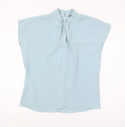 Additional front view of Principles Women's Blue High Neck Blouse, size 10