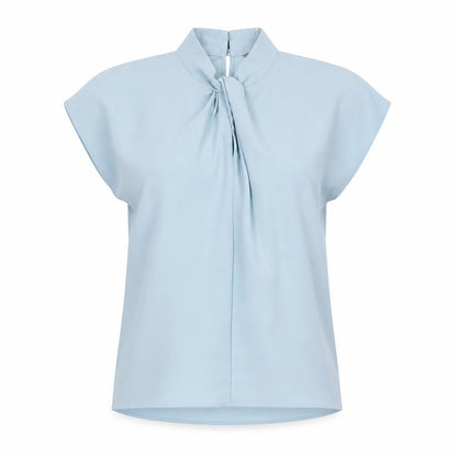 Front view of Principles Women's Blue High Neck Blouse, size 10
