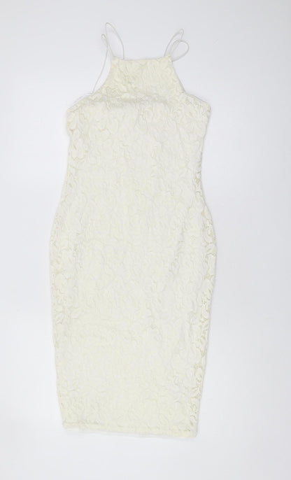 Additional front view of River Island Ivory Lace Dress, size 8, Party Ready