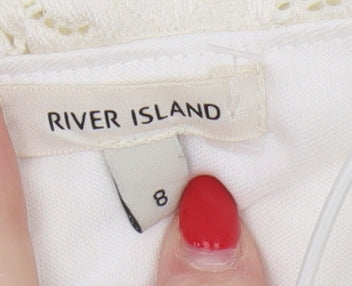 Brand and care label for River Island Ivory Lace Dress, size 8, Party Ready