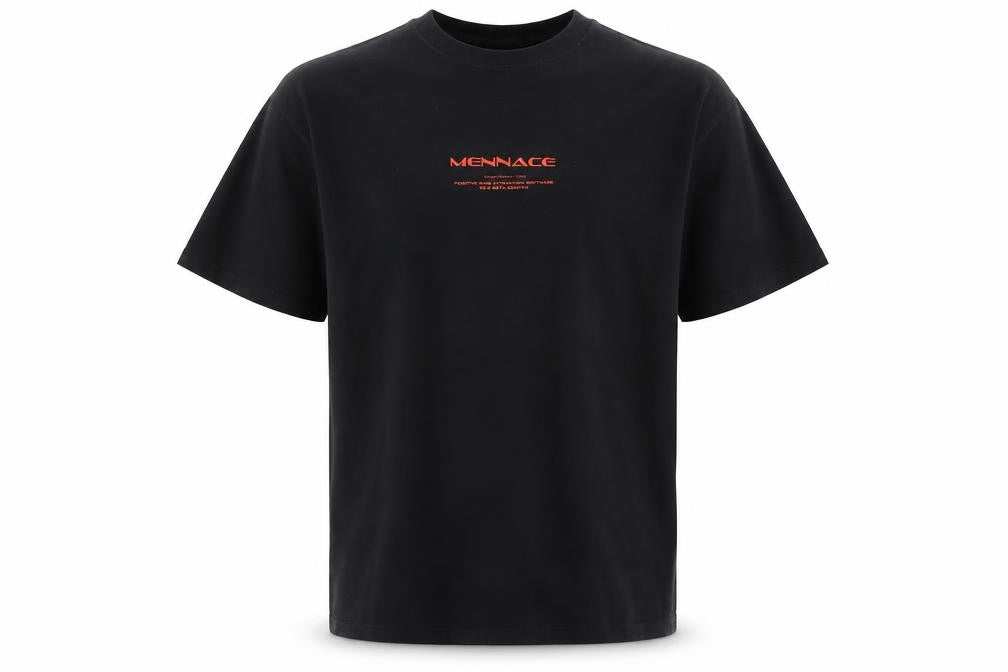 Mennace Black Graphic Print Men's T-Shirt, S