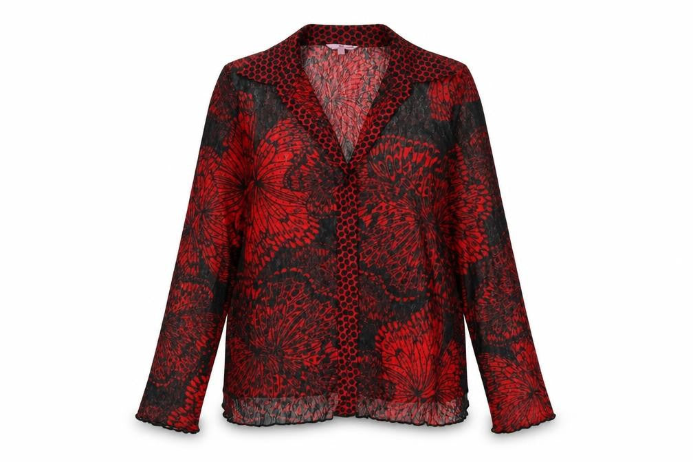 Marks & Spencer Women's Red Blouse, Size 12, Floral