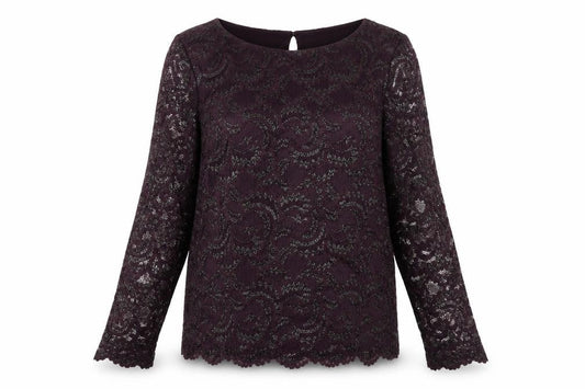 Marks and Spencer Women's Purple Lace Blouse UK 12