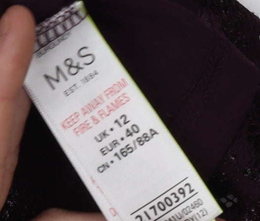 Marks and Spencer Women's Purple Lace Blouse UK 12