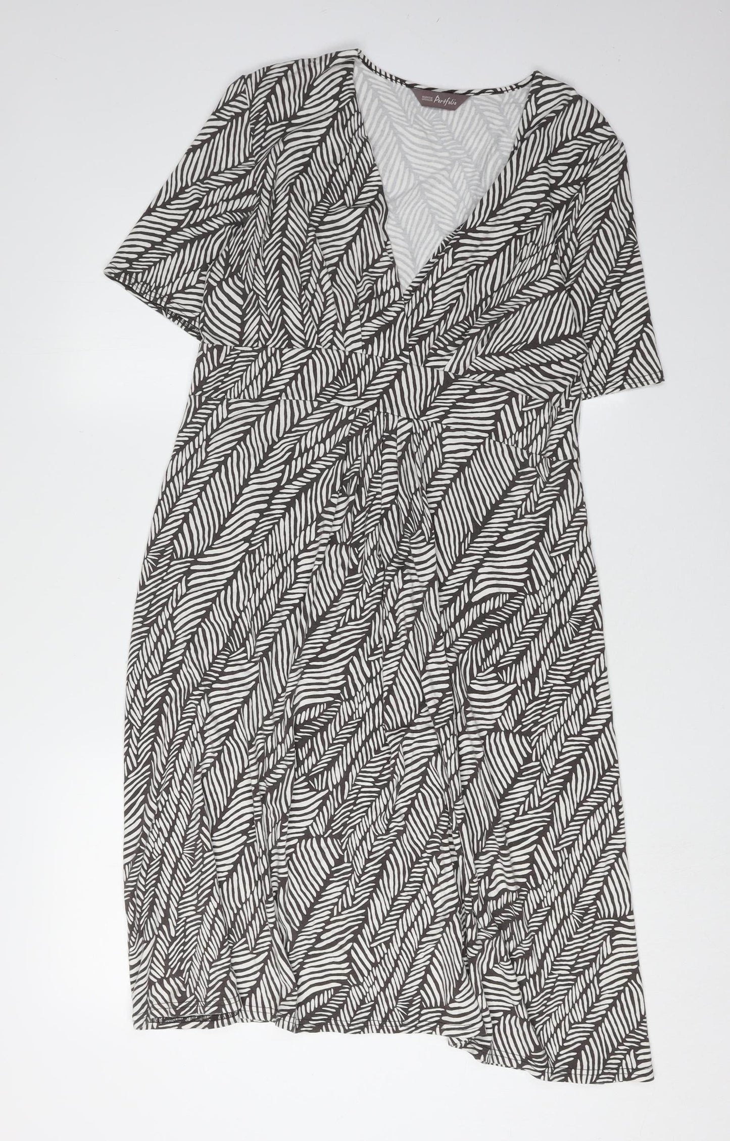 Marks and Spencer Women's Multicoloured V-Neck Dress