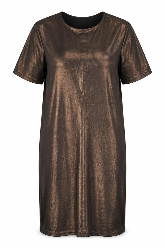 Warehouse Women's Brown Short Sleeve Dress 8