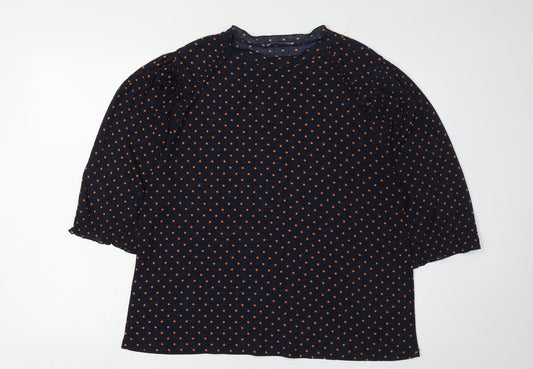 Zara Women's Multicoloured Polka Dot Blouse, L, Casual