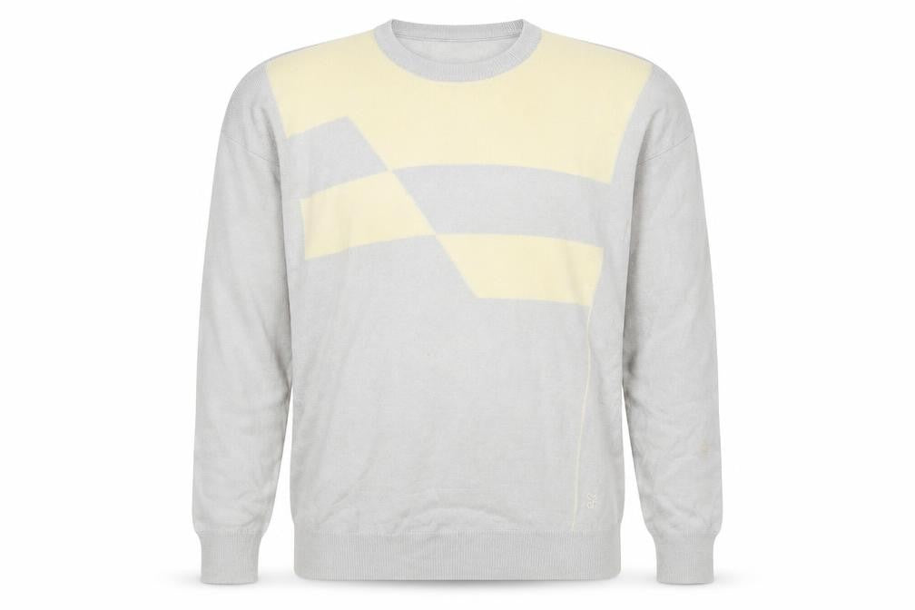Farah Men's Grey Geometric Knit Pullover Jumper M