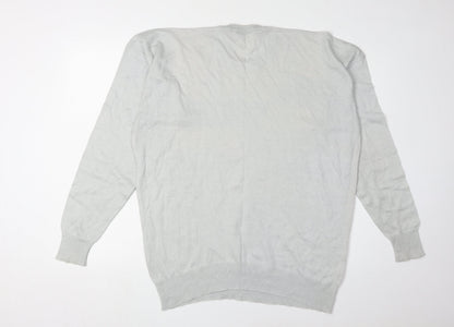 Farah Men's Grey Geometric Knit Pullover Jumper M