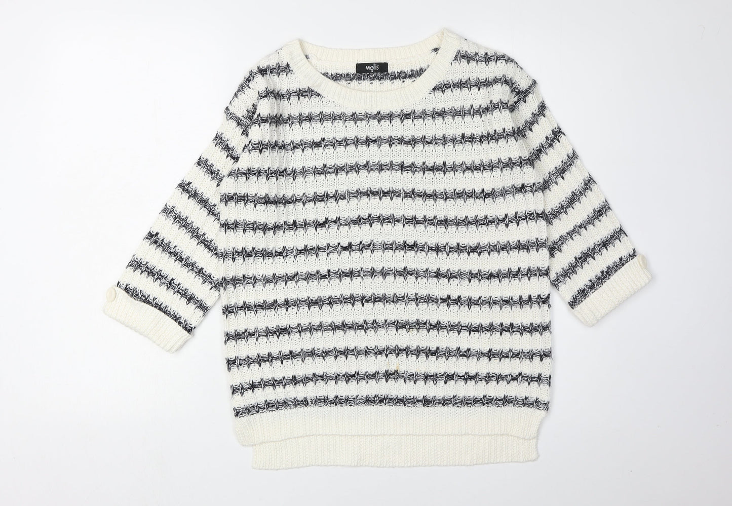 Wallis Women's Ivory Striped Pullover Jumper S